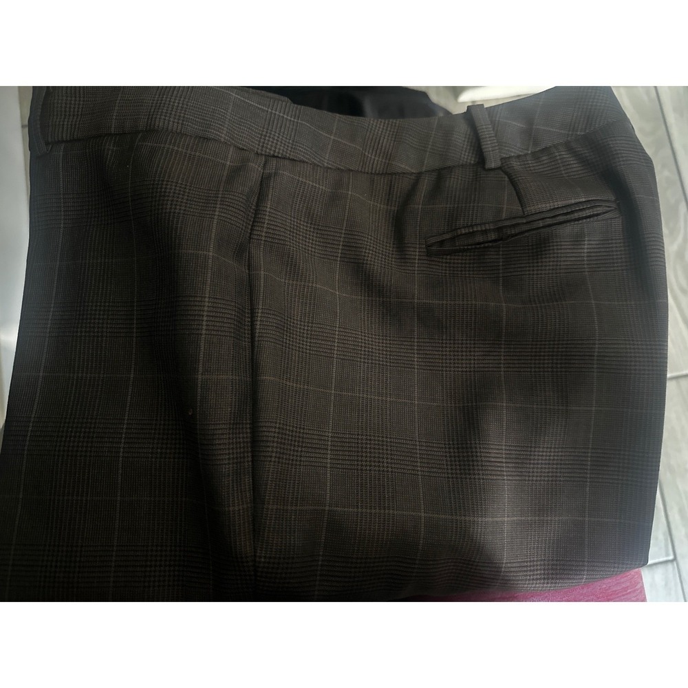 Glen Plaid Brn Check Straight Leg Dress Pants Trousers Women 346 Brooks Brothers